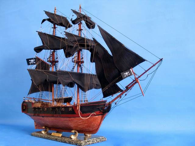 pirate ship model is fully assembled