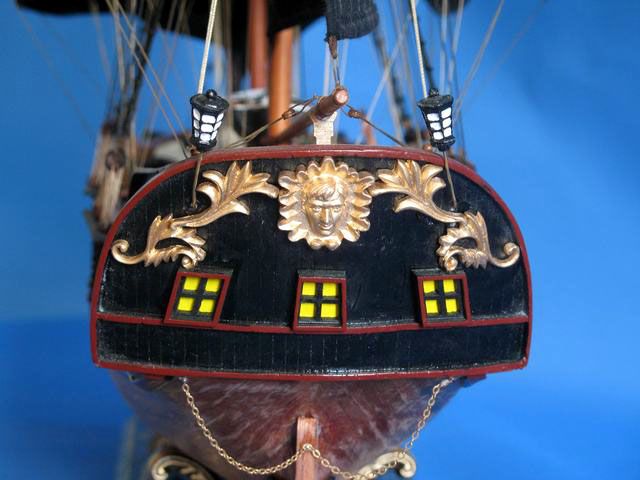 pirate ship model is fully assembled