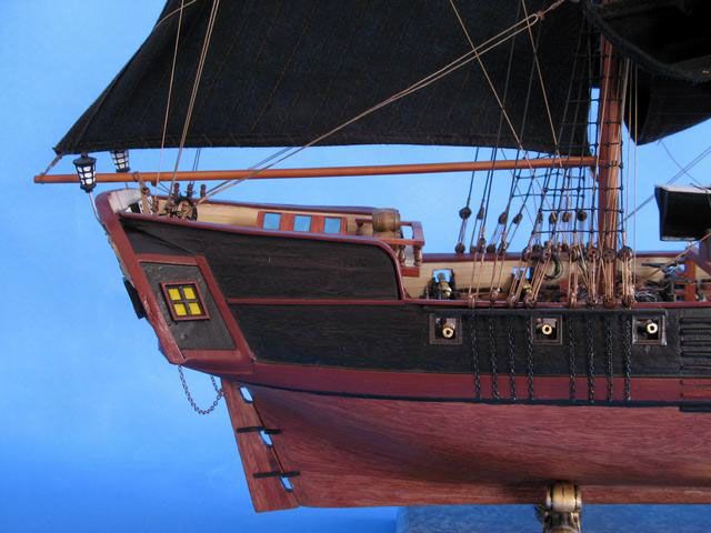 pirate ship model is fully assembled