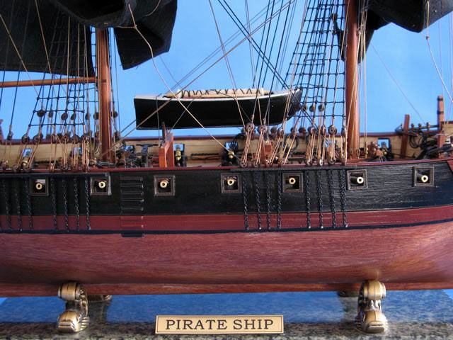 pirate ship model is fully assembled