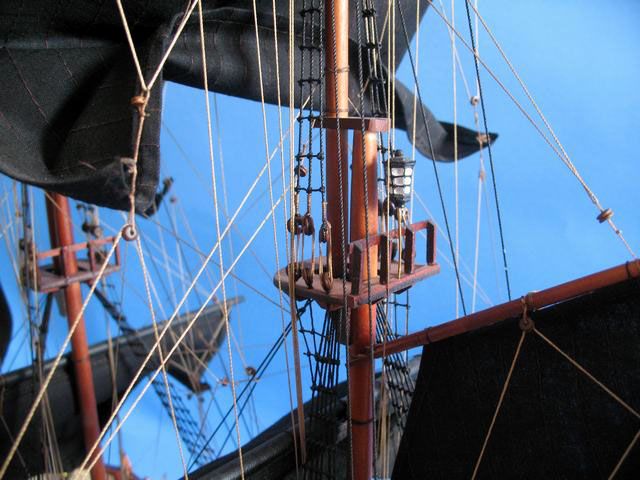 pirate ship model is fully assembled