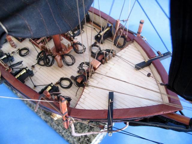pirate ship model is fully assembled