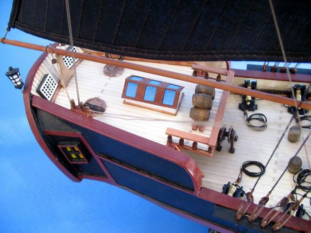 pirate ship model is fully assembled