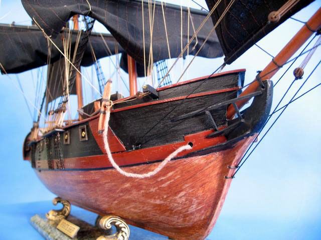 pirate ship model is fully assembled