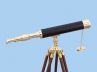 Floor Standing Brass/Leather Harbor Master Telescope 42" is fully assembled