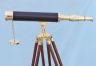 Floor Standing Brass/Leather Harbor Master Telescope 42" is fully assembled
