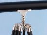 Floor Standing Chrome/Leather Harbor Master Telescope 60" with Black Wooden Legs is fully assembled