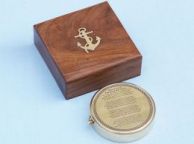 Brass Robert Frost Poem Compass 4 ship model