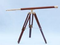 Brass Telescope on Stand 40" - Wood ship model
