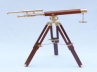 Brass Telescope on Stand 28" - Wood ship model