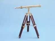 Brass Telescope on Stand 20" - Brass ship model
