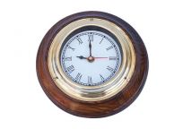 Clock on wood base 7 ship model