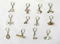 Brass Nautical Key Chain Set of 12 ship model