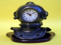 Iron Divers Helmet Clock on Wooden Base 8 ship model