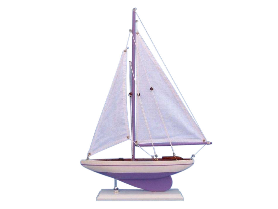 Wooden Lavendar Pacific Sailer Model Sailboat Decoration 17quot;