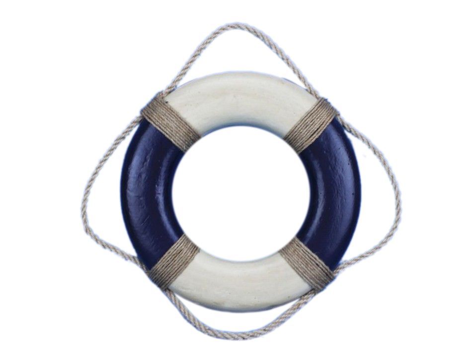 Blue Antique Lifering 10" Life Ring Decor Nautical Decor Decorative