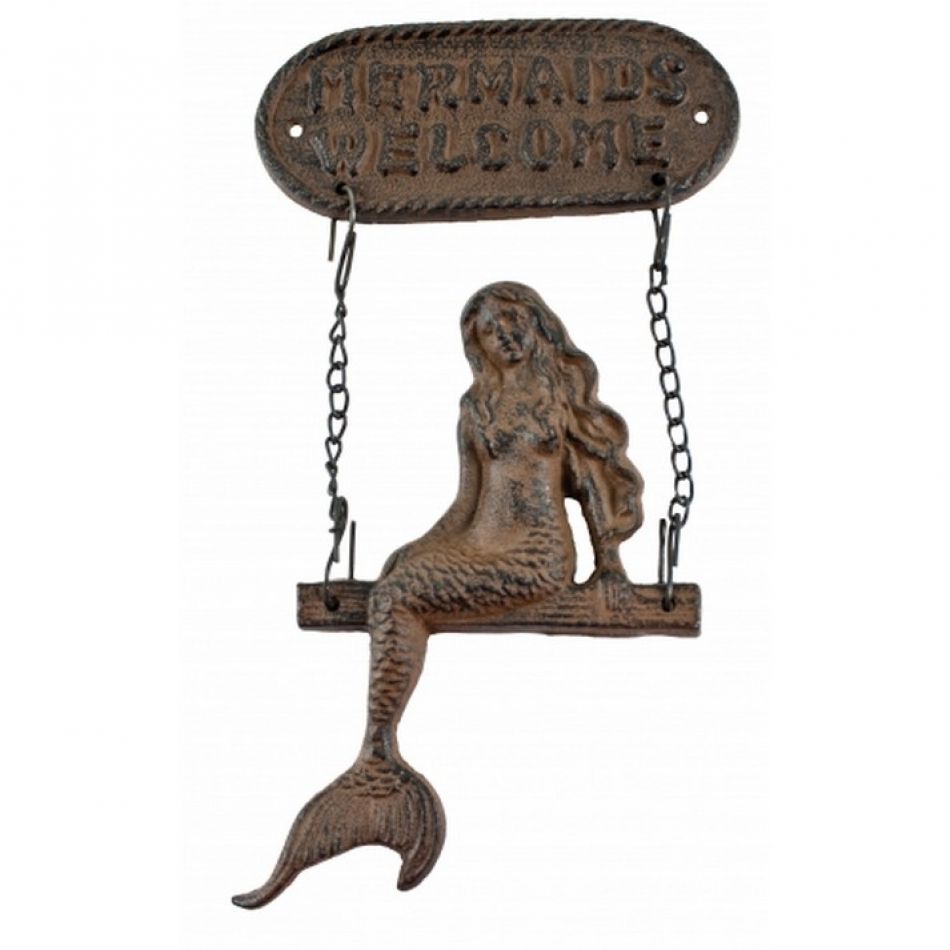 11quot; rustic Iron Sign welcome Mermaids sign  Rustic Welcome