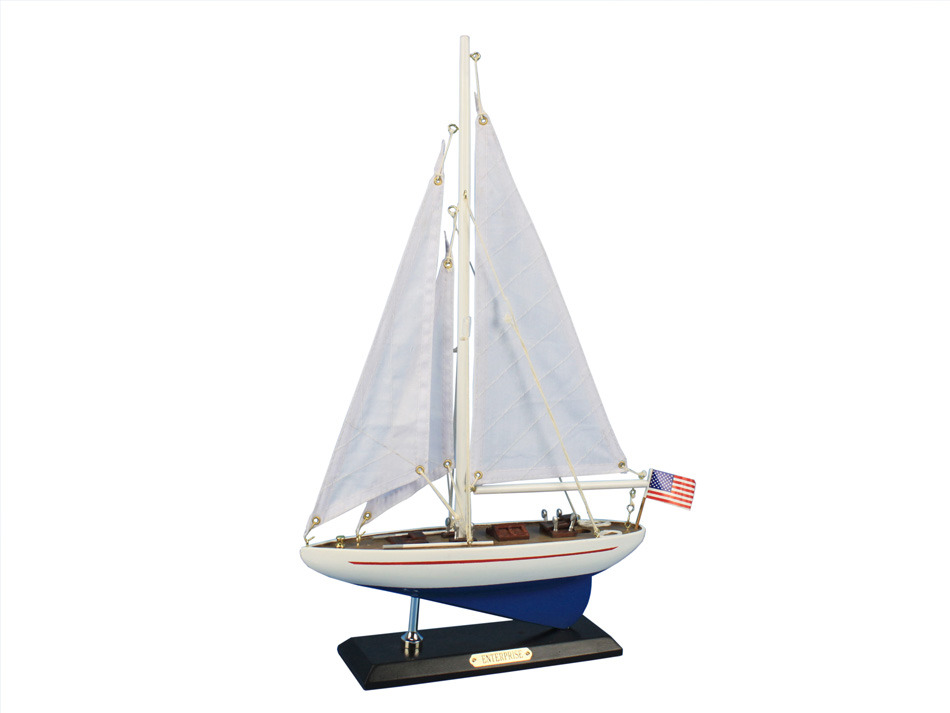 Wooden Enterprise Model Sailboat Decoration 16quot;
