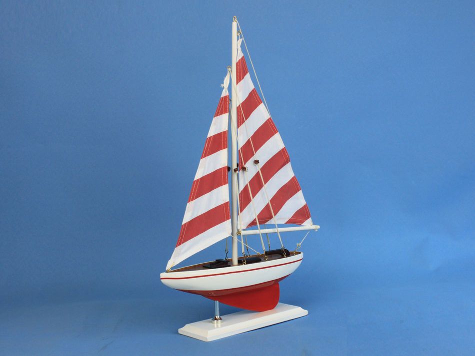 Wholesale Red Striped Pacific Sailer 17" Model Ship Assembled 