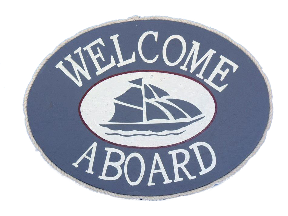 Buy Wooden Welcome Aboard Sailboat Beach Sign 12" Model Ship Assembled 