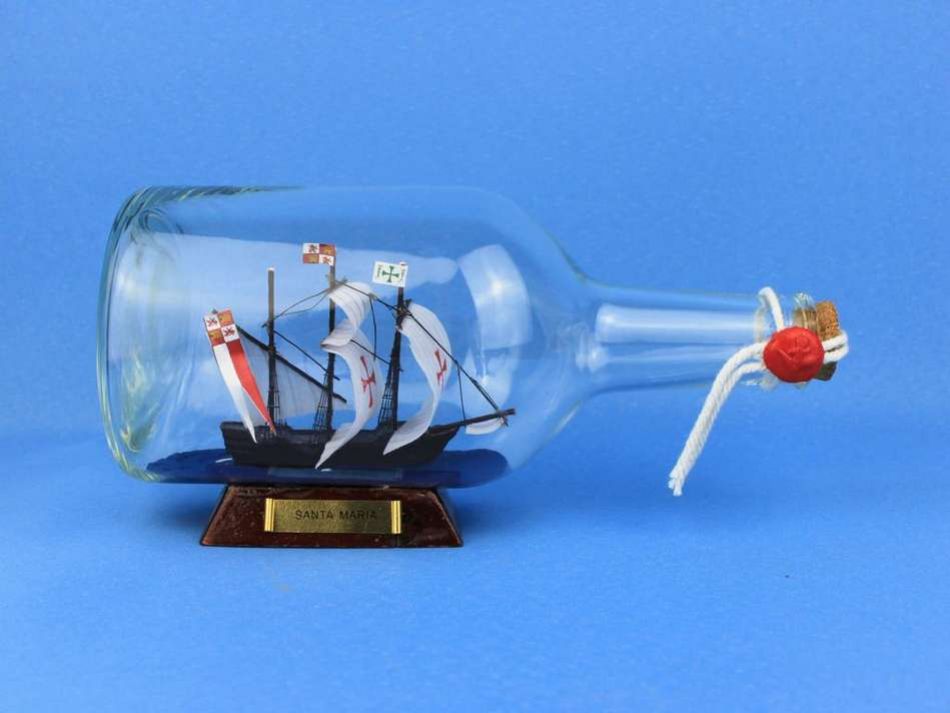 Wholesale Santa Maria Ship in a Bottle 9" Model Ship Assembled ...