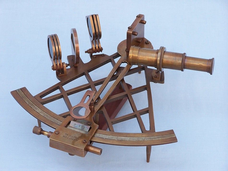 Admiral S Antique Brass Sextant 12 With Rosewood Box