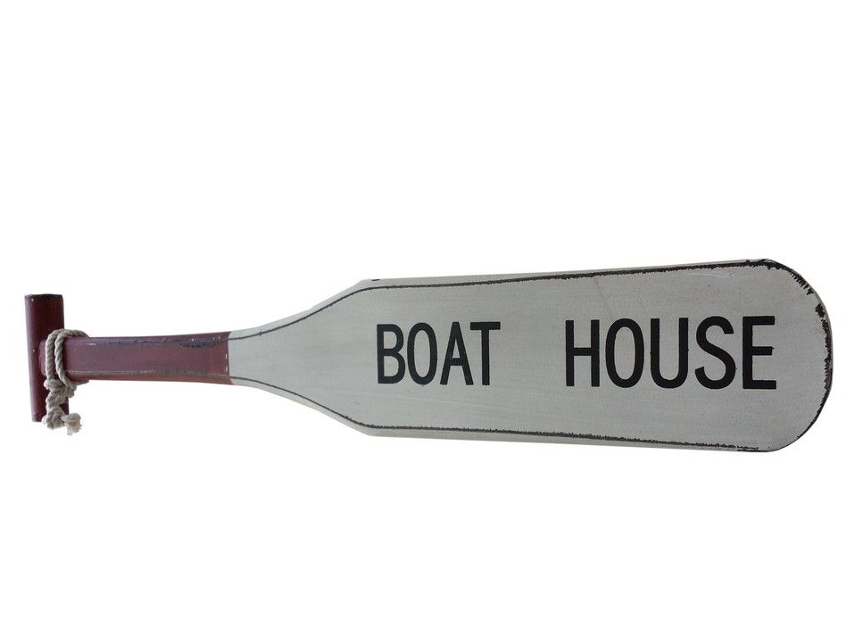 Wooden Red/White Boat House Oar 23"