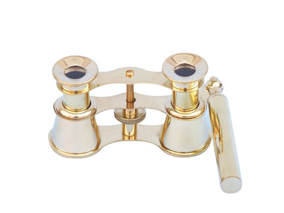 Captains Solid Brass Binocular w-Handle 4quot; Captains Solid Brass Binocular w-Handle 4