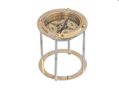 Solid Brass Northstar Compass on Stand 4quot; Solid Brass Northstar Compass on Stand 4