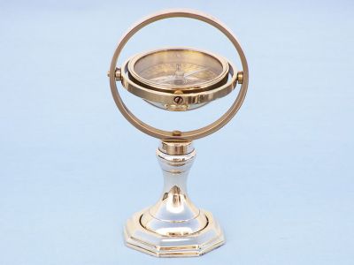 Brass Hex Gimbal Compass 7 Brass Hex Gimbal Compass 7