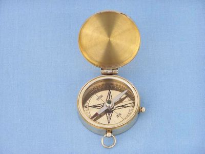Solid Brass Lewis Clark Pocket Compass 3quot; Solid Brass Lewis and Clark Pocket Compass 3