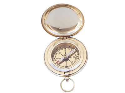 Solid Brass Captains Push Button Compass 3quot; Solid Brass Captains Push Button Compass 3