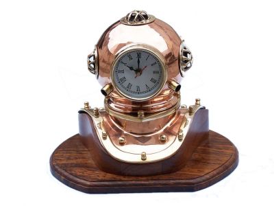 Copper Divers Helmet Clock 12quot; Copper Divers Helmet Clock 12