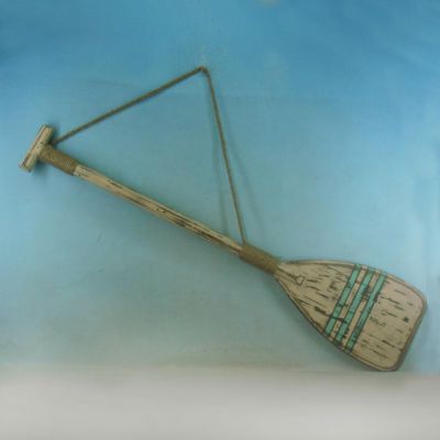 Wooden White w- Blue Stripe Oar 35 Wooden White w- Blue Stripe Oar 35