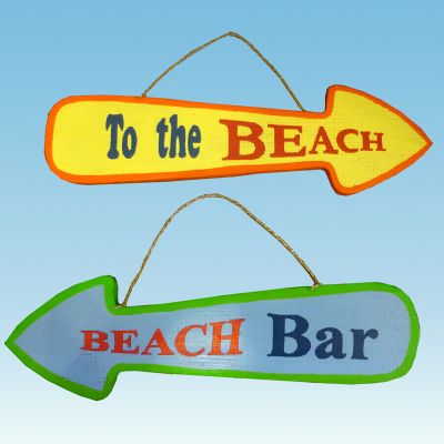Wooden Beach Arrow Signs 20quot; - Set of 2 Wooden Beach Arrow Signs 20 - Set of 2