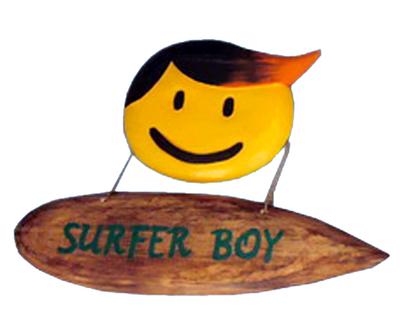 Wooden Surfer Boy Wall Plaque 14