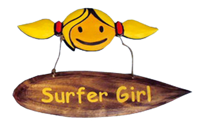 Wooden Surfer Girl Wall Plaque 14quot; Wooden Surfer Girl Wall Plaque 14