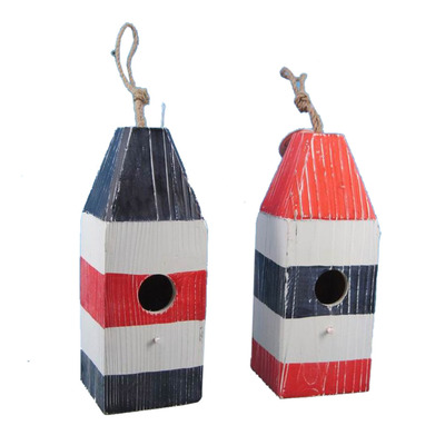 Wooden Buoy Birdhouses 12 - Set of 2 Wooden Buoy Birdhouses 12 - Set of 2
