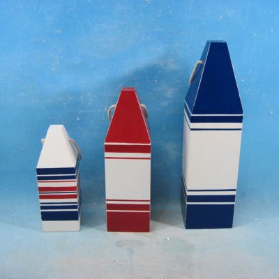 Wooden Patriotic 3 Piece Nautical Buoy Set 12quot; Wooden Patriotic 3 Piece Nautical Buoy Set 12
