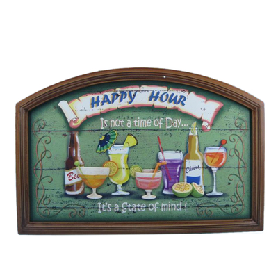 Wooden Happy Hour Wall Plaque 24