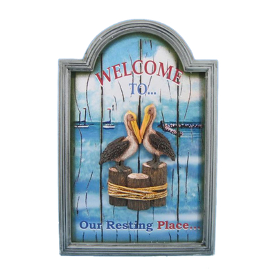 Wooden Welcome to Our Resting Place Wall Plaque 18quot; Wooden Welcome to Our Resting Place Wall Plaque 18