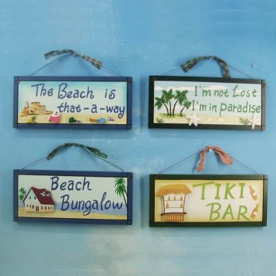 Wooden Beach Variety Plaques 12quot; - Set of 4 Wooden Beach Variety Plaques 12 - Set of 4