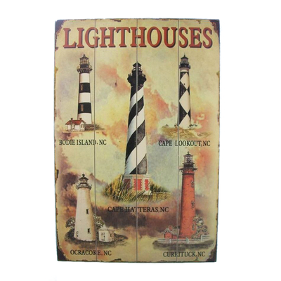 Wooden Lighthouse Wall Plaque 24quot; Wooden Lighthouse Wall Plaque 24