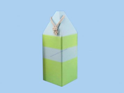 Wooden Blue and Green Buoy w-Rope 14