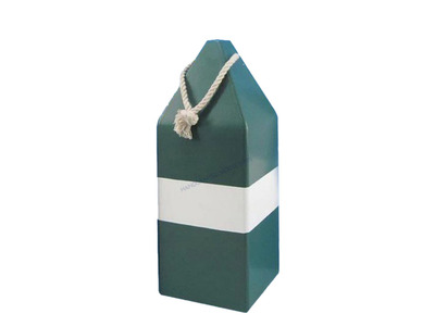 Wooden Green Dark Colored Buoy w- Rope 14quot; Wooden Green Dark Colored Buoy w- Rope 14