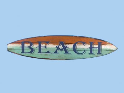 Wooden Surf Board Beach Wall Sign 22