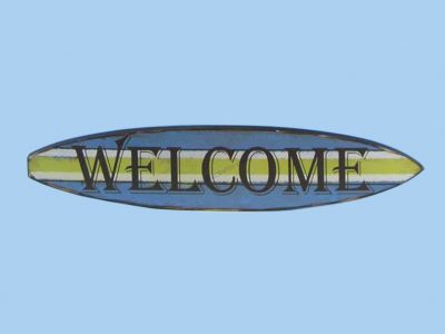 Wooden Surf Board Welcome Wall Sign 22