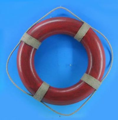 Wooden Red Life Ring Wall Plaque 20 Wooden Red Life Ring Wall Plaque 20