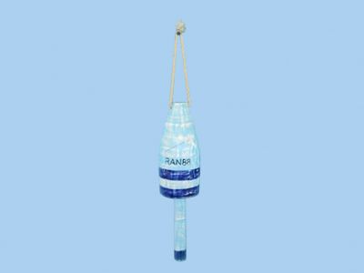 Wooden Blue Lobster Buoy w-Rope 14