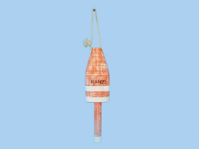 Wooden Red Lobster Buoy w-Rope 14quot; Wooden Red Lobster Buoy w-Rope 14